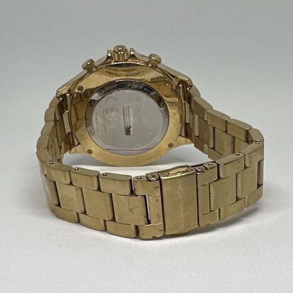 Michael Kors MKT4014 Men's Gold Stainless Steel Analog Dial Quartz Watch HME57 - Picture 9 of 11